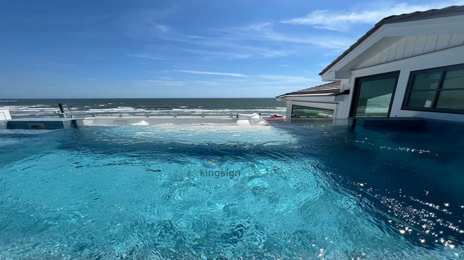 لوحة بلوك الأكريليك Kingsign لنافذة حمام السباحة